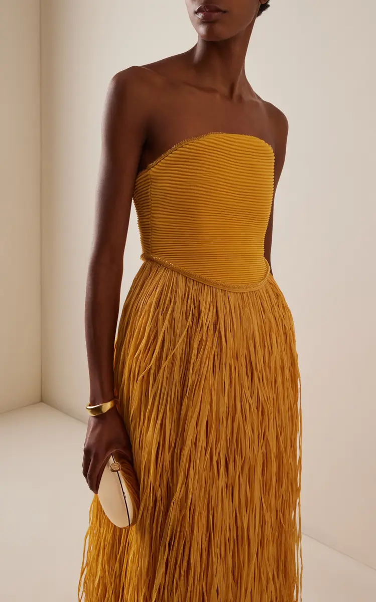 Aje Florentia Raffia Fringe Maxi Dress | Thumbnail 2