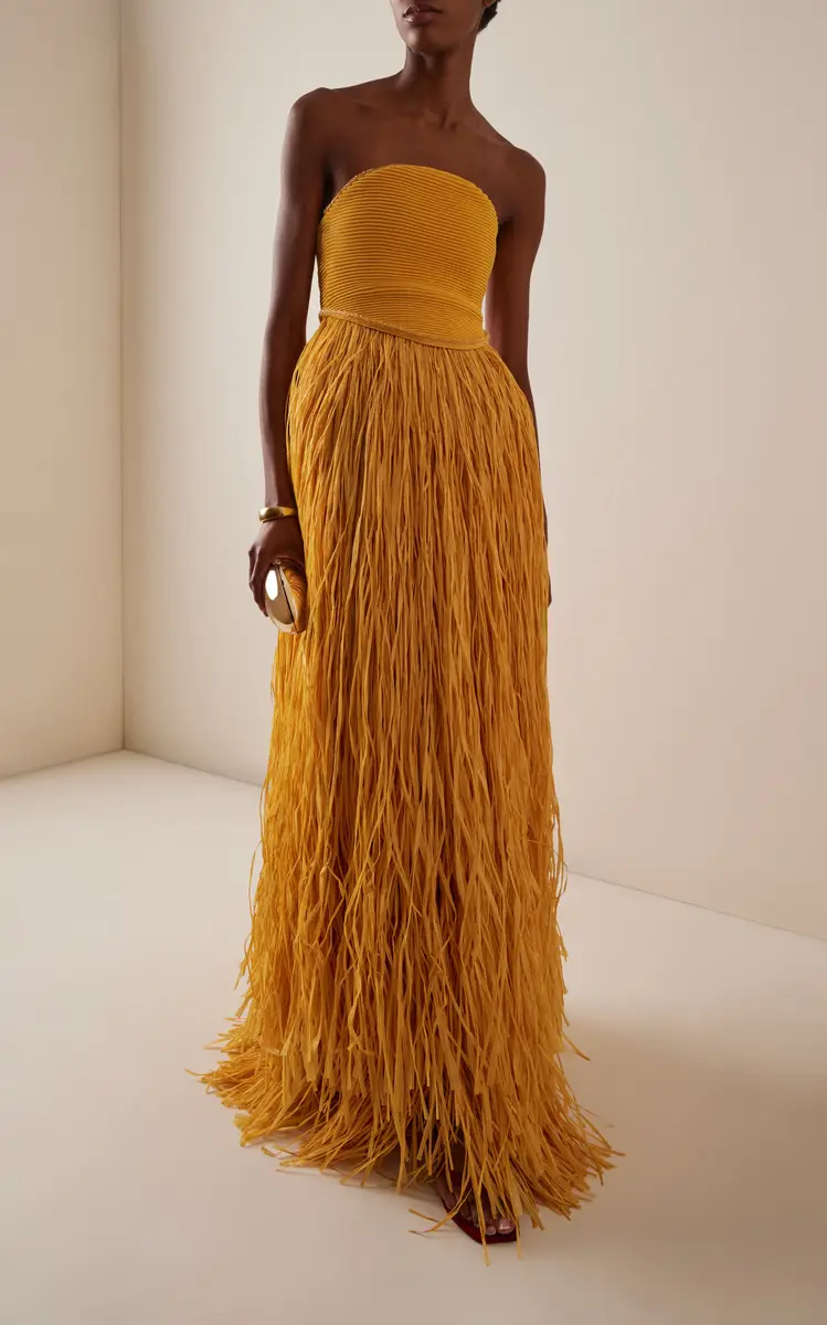 Aje Florentia Raffia Fringe Maxi Dress | Thumbnail 3