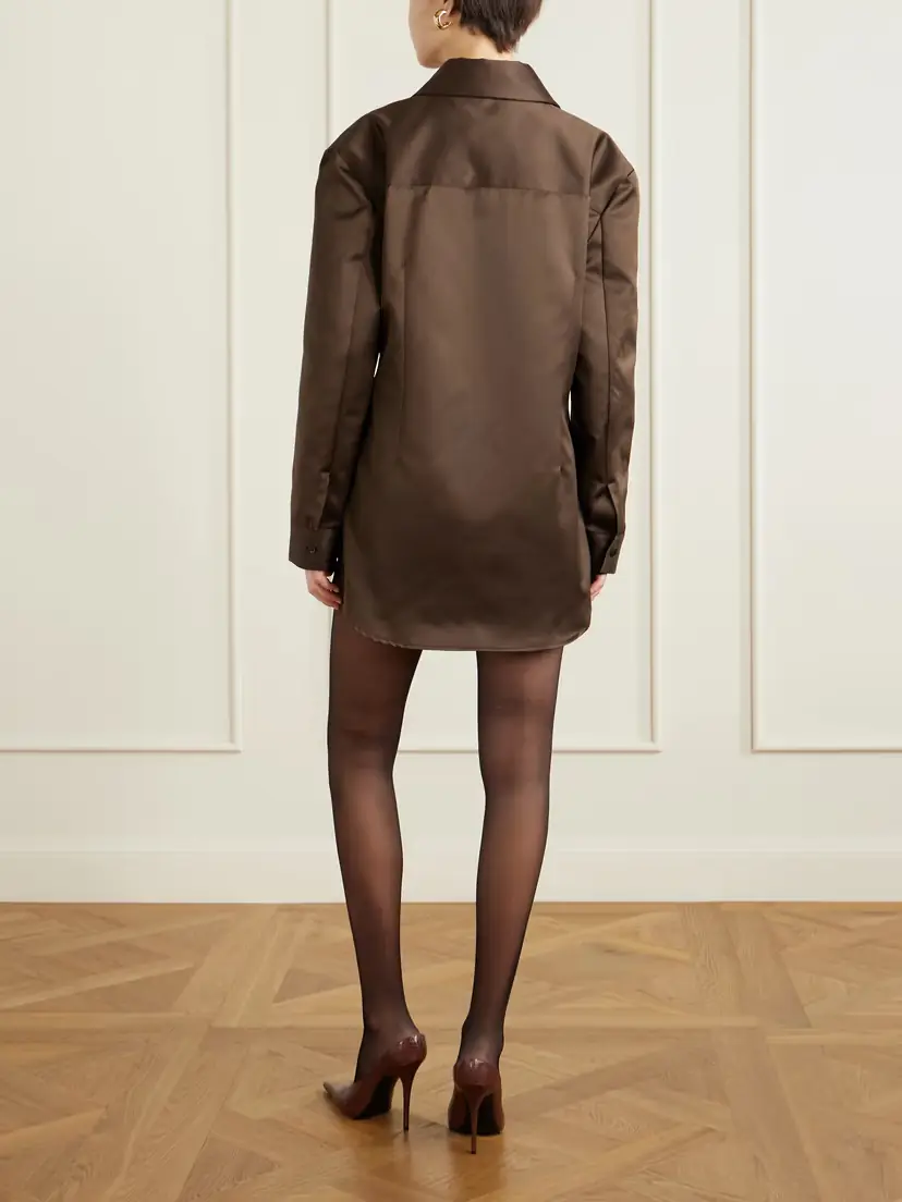 The Frankie Shop Akita Darted Satin Mini Shirt Dress | Thumbnail 3 The Frankie Shop Akita Darted Satin Mini Shirt Dress | Thumbnail 3