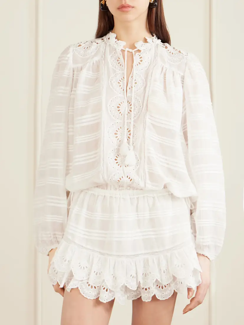 Marant Étoile Preya Broderie Anglaise Cotton Mini Dress | Thumbnail 3
