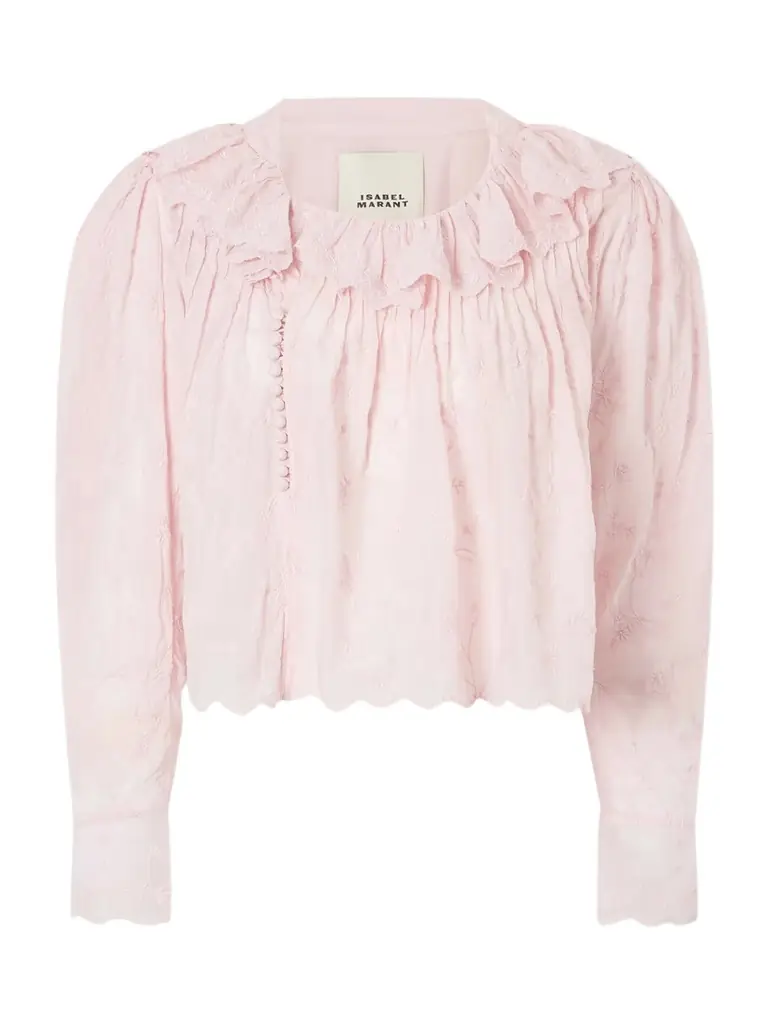Zelly Embroidered Cotton And Silk-blend Blouse Zelly Embroidered Cotton And Silk-blend Blouse
