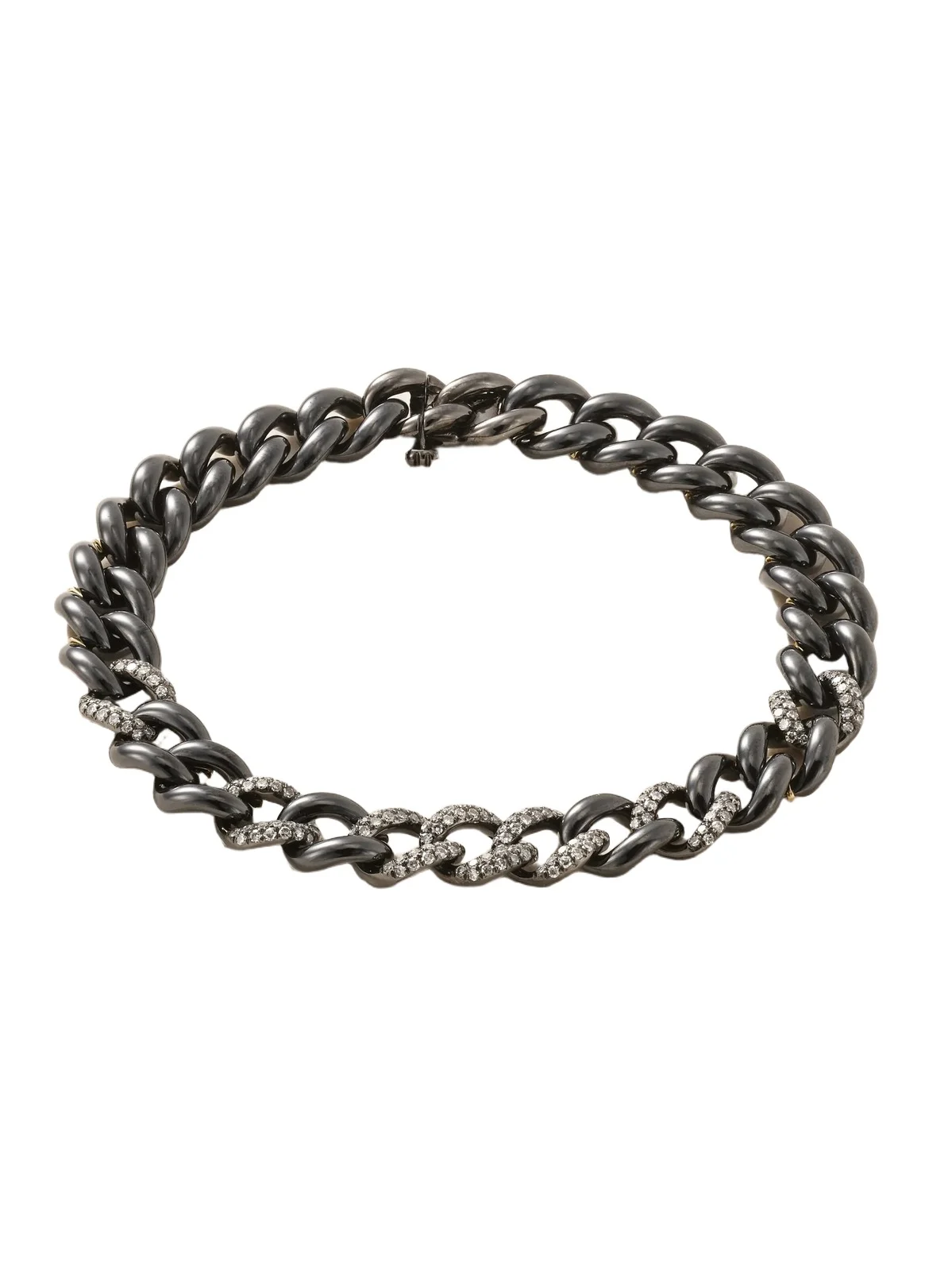 SHAY 18-karat Blackened Gold, Ceramic And Diamond Bracelet