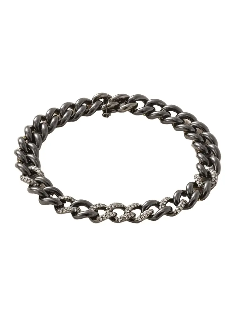 18-karat Blackened Gold, Ceramic And Diamond Bracelet 18-karat Blackened Gold, Ceramic And Diamond Bracelet