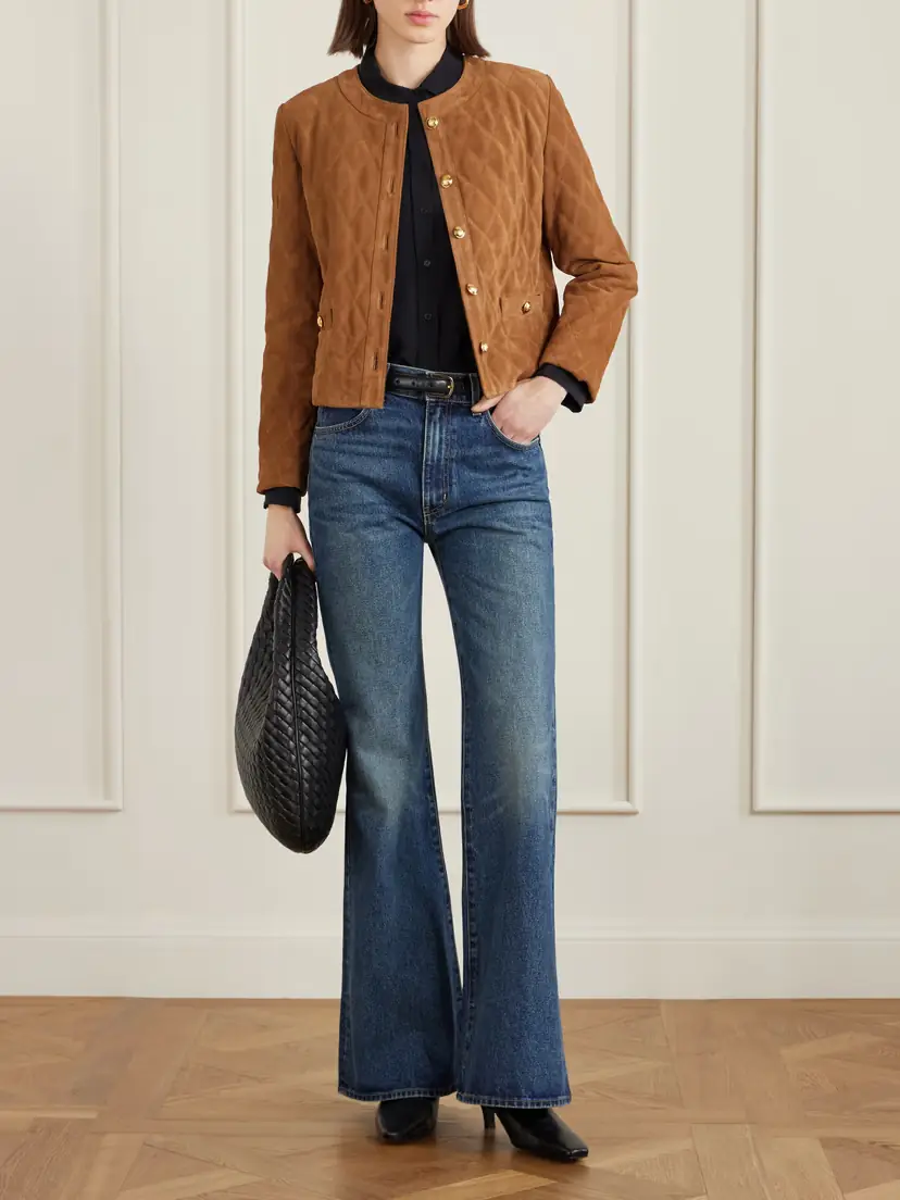 Nili Lotan Amy Quilted Suede Jacket | Thumbnail 2
