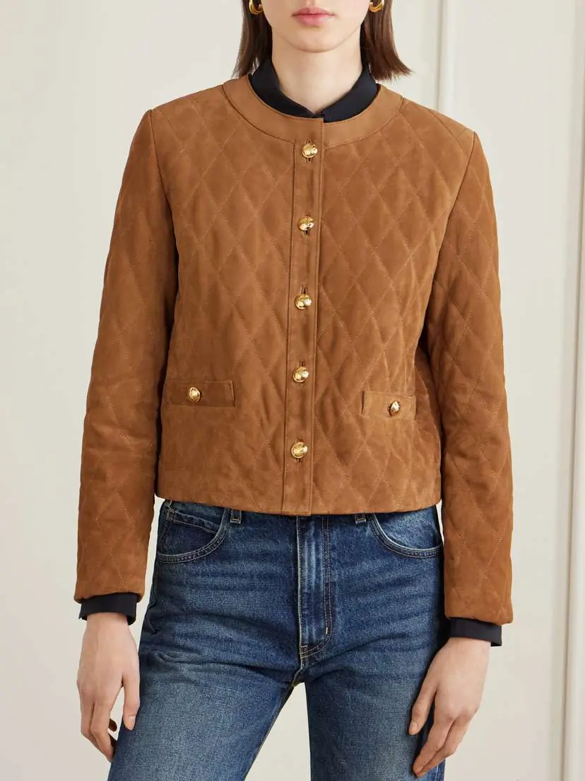 Nili Lotan Amy Quilted Suede Jacket | Thumbnail 3