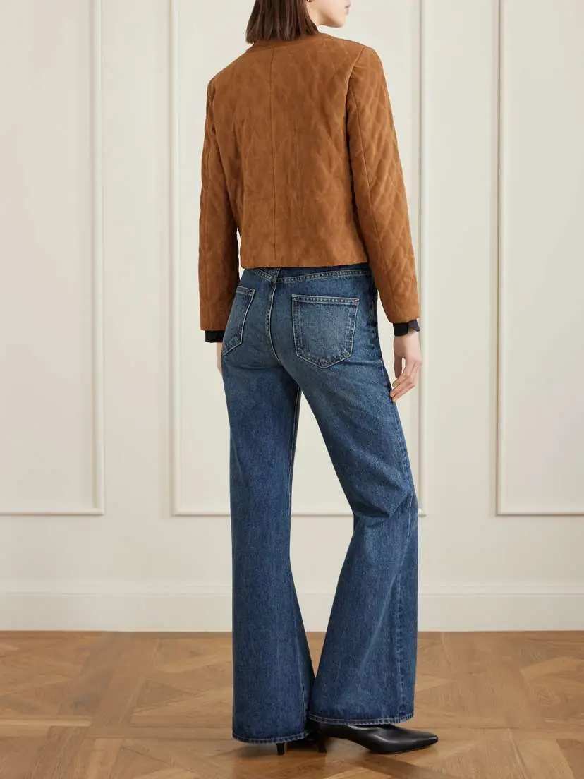 Nili Lotan Amy Quilted Suede Jacket | Thumbnail 4
