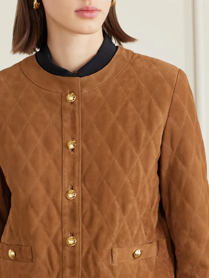 Nili Lotan Amy Quilted Suede Jacket | Thumbnail 5