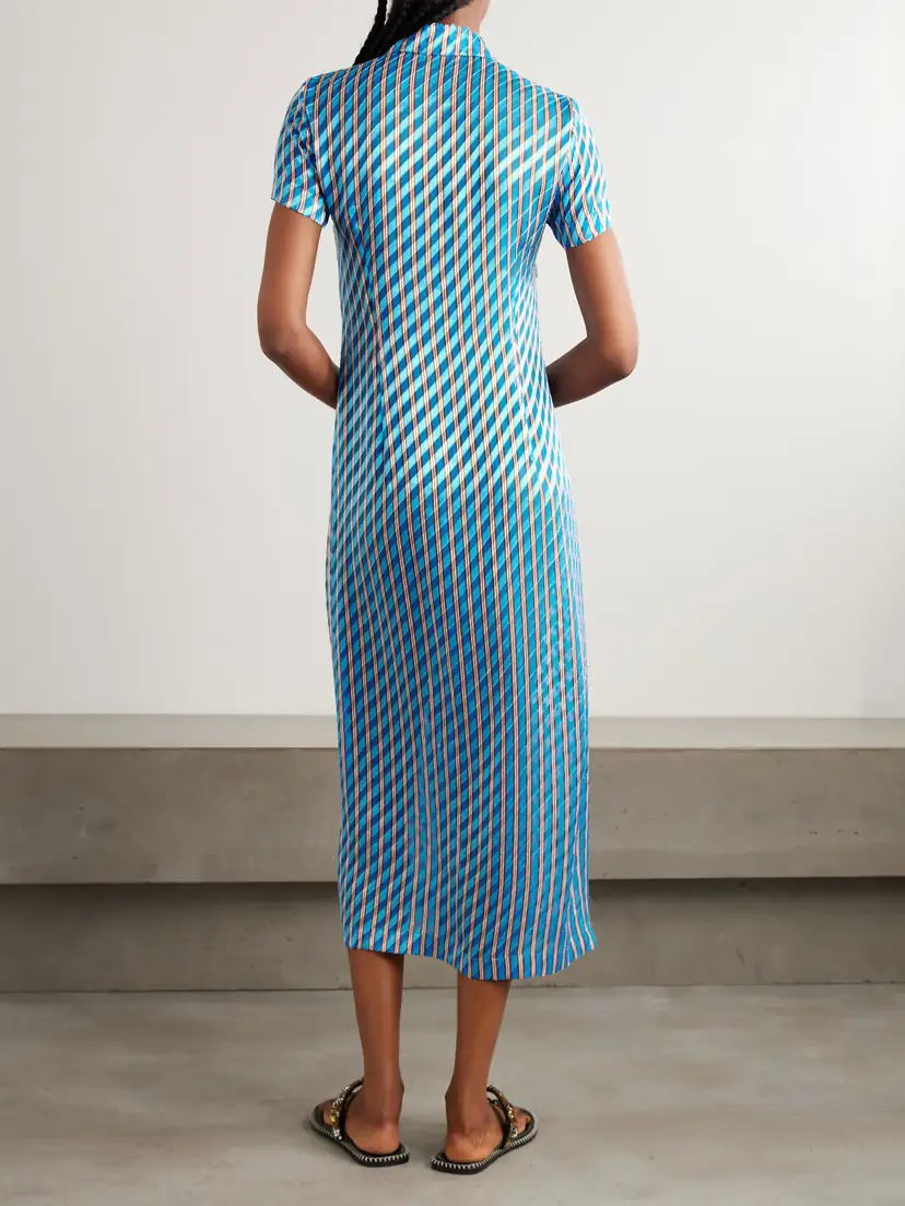 Dries Van Noten Striped Devoré-satin Midi Shirt Dress | Thumbnail 4