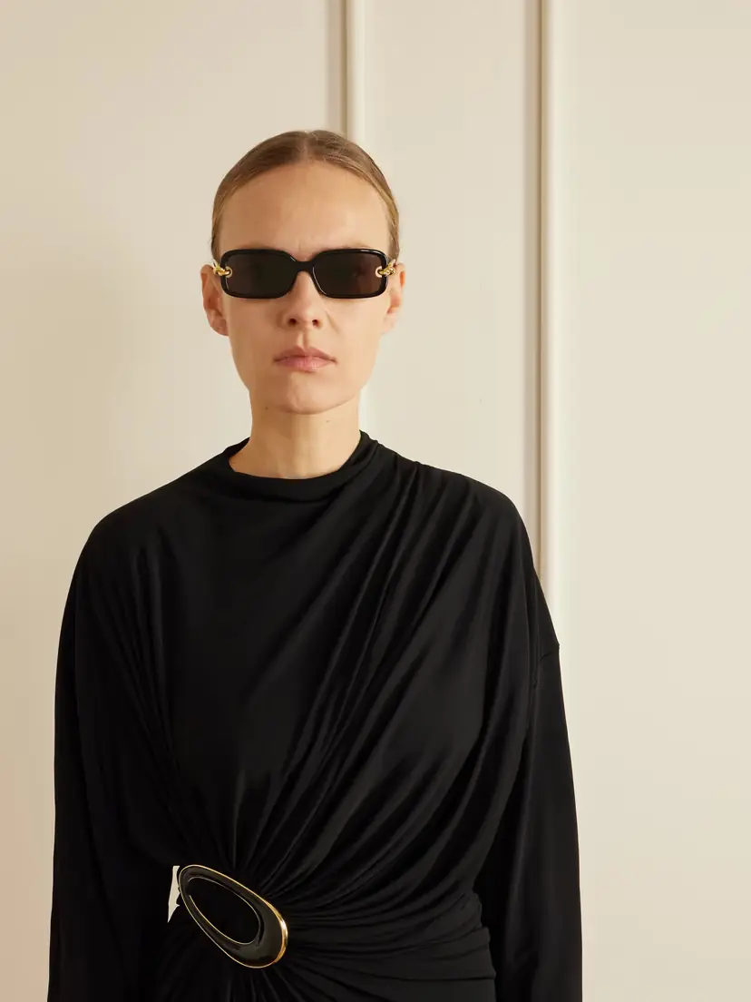 Bottega Veneta Eyewear Knot Rectangular-frame Acetate And Gold-tone Sunglasses | Thumbnail 2 Bottega Veneta Eyewear Knot Rectangular-frame Acetate And Gold-tone Sunglasses | Thumbnail 2