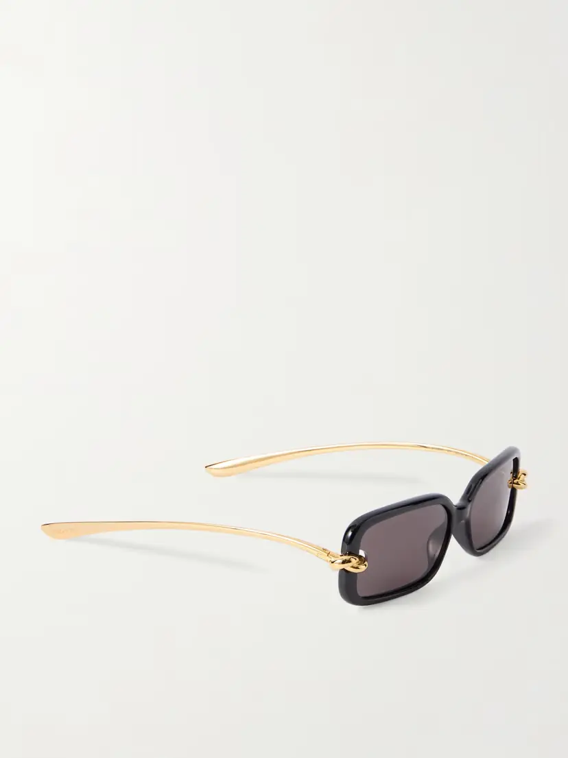 Bottega Veneta Eyewear Knot Rectangular-frame Acetate And Gold-tone Sunglasses | Thumbnail 3 Bottega Veneta Eyewear Knot Rectangular-frame Acetate And Gold-tone Sunglasses | Thumbnail 3