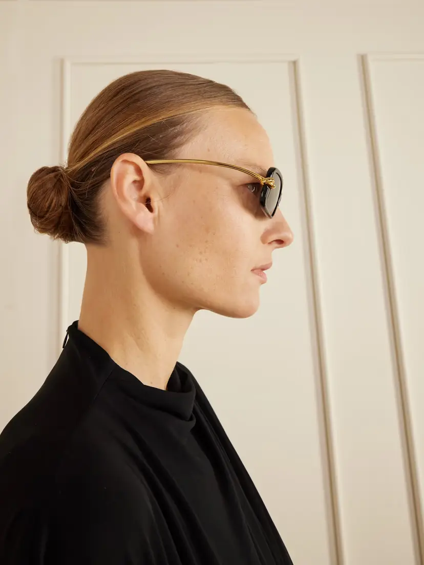 Bottega Veneta Eyewear Knot Rectangular-frame Acetate And Gold-tone Sunglasses | Thumbnail 4 Bottega Veneta Eyewear Knot Rectangular-frame Acetate And Gold-tone Sunglasses | Thumbnail 4