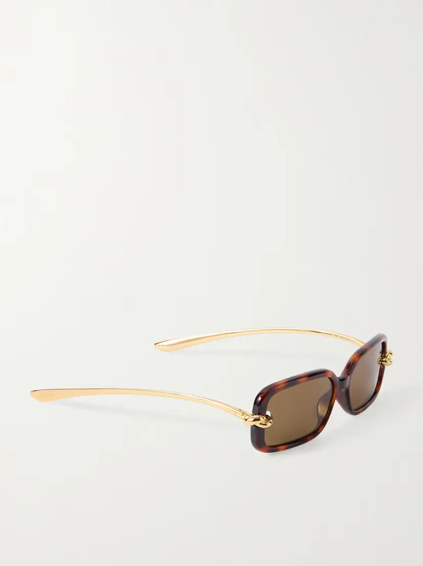 Bottega Veneta Eyewear Knot Rectangle-frame Tortoiseshell Acetate And Gold-tone Sunglasses | Thumbnail 3 Bottega Veneta Eyewear Knot Rectangle-frame Tortoiseshell Acetate And Gold-tone Sunglasses | Thumbnail 3