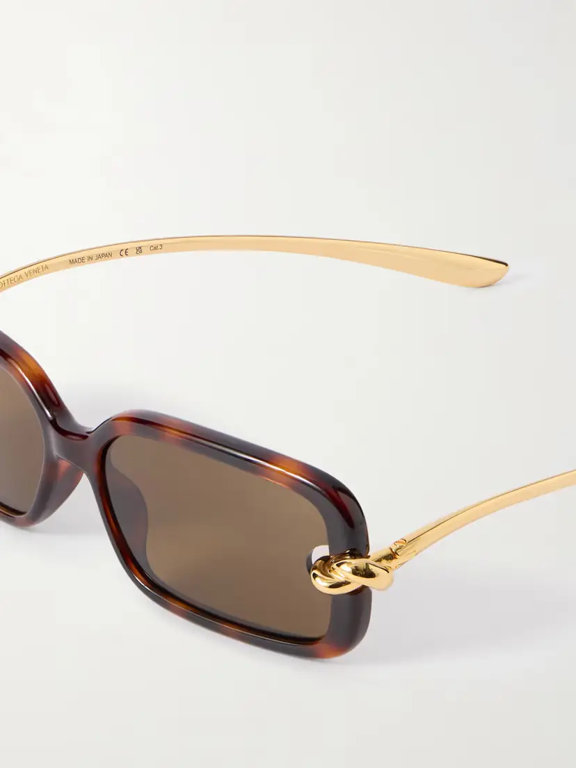 Bottega Veneta Eyewear Knot Rectangle-frame Tortoiseshell Acetate And Gold-tone Sunglasses | Thumbnail 5 Bottega Veneta Eyewear Knot Rectangle-frame Tortoiseshell Acetate And Gold-tone Sunglasses | Thumbnail 5