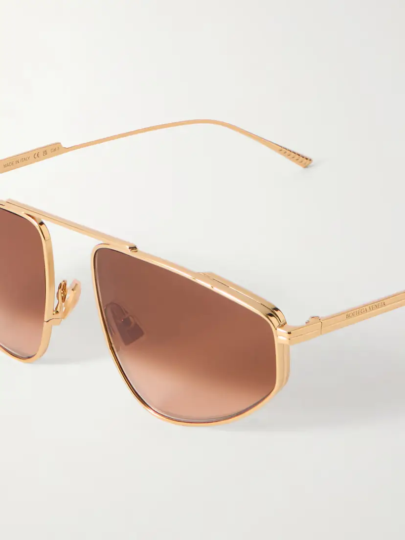 Bottega Veneta Eyewear Ribbon Aviator-style Gold-tone Sunglasses | Thumbnail 5 Bottega Veneta Eyewear Ribbon Aviator-style Gold-tone Sunglasses | Thumbnail 5