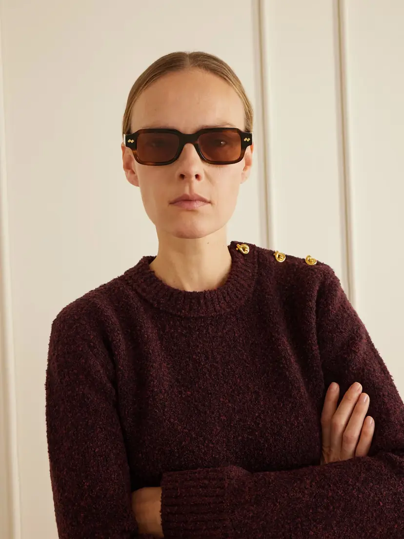 Bottega Veneta Eyewear Intrecciato Rectangular-frame Tortoiseshell Acetate Sunglasses | Thumbnail 2 Bottega Veneta Eyewear Intrecciato Rectangular-frame Tortoiseshell Acetate Sunglasses | Thumbnail 2