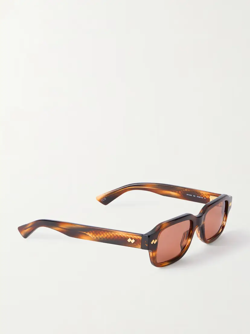 Bottega Veneta Eyewear Intrecciato Rectangular-frame Tortoiseshell Acetate Sunglasses | Thumbnail 3 Bottega Veneta Eyewear Intrecciato Rectangular-frame Tortoiseshell Acetate Sunglasses | Thumbnail 3