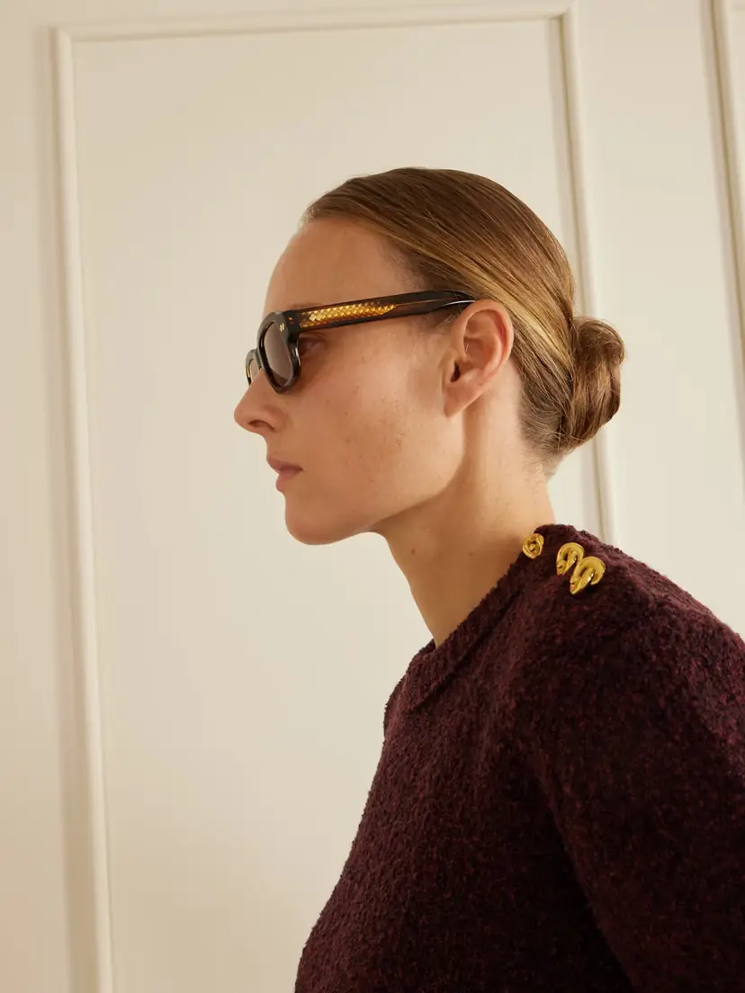 Bottega Veneta Eyewear Intrecciato Rectangular-frame Tortoiseshell Acetate Sunglasses | Thumbnail 4 Bottega Veneta Eyewear Intrecciato Rectangular-frame Tortoiseshell Acetate Sunglasses | Thumbnail 4