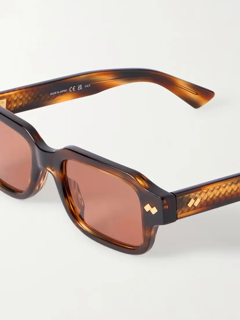 Bottega Veneta Eyewear Intrecciato Rectangular-frame Tortoiseshell Acetate Sunglasses | Thumbnail 5 Bottega Veneta Eyewear Intrecciato Rectangular-frame Tortoiseshell Acetate Sunglasses | Thumbnail 5