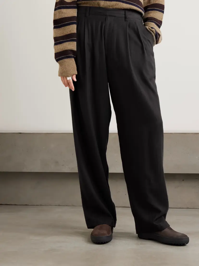 ssstein Pleated Silk-blend Flannel Wide-leg Pants | Thumbnail 3 ssstein Pleated Silk-blend Flannel Wide-leg Pants | Thumbnail 3