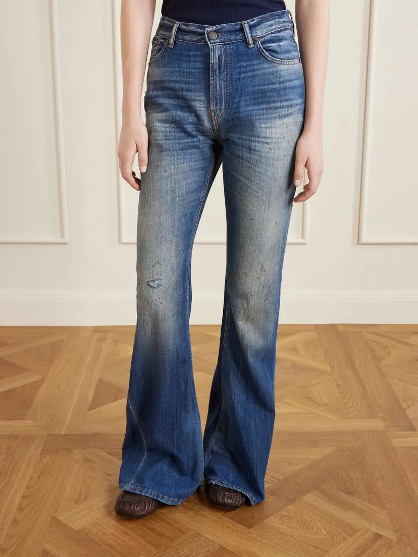 Acne Studios Distressed High-rise Flared Jeans | Thumbnail 3