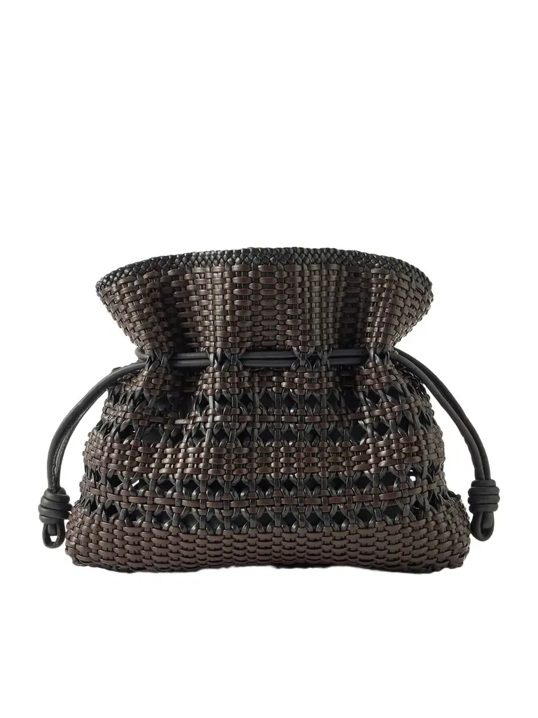 Flamenco Medium Woven Leather Clutch