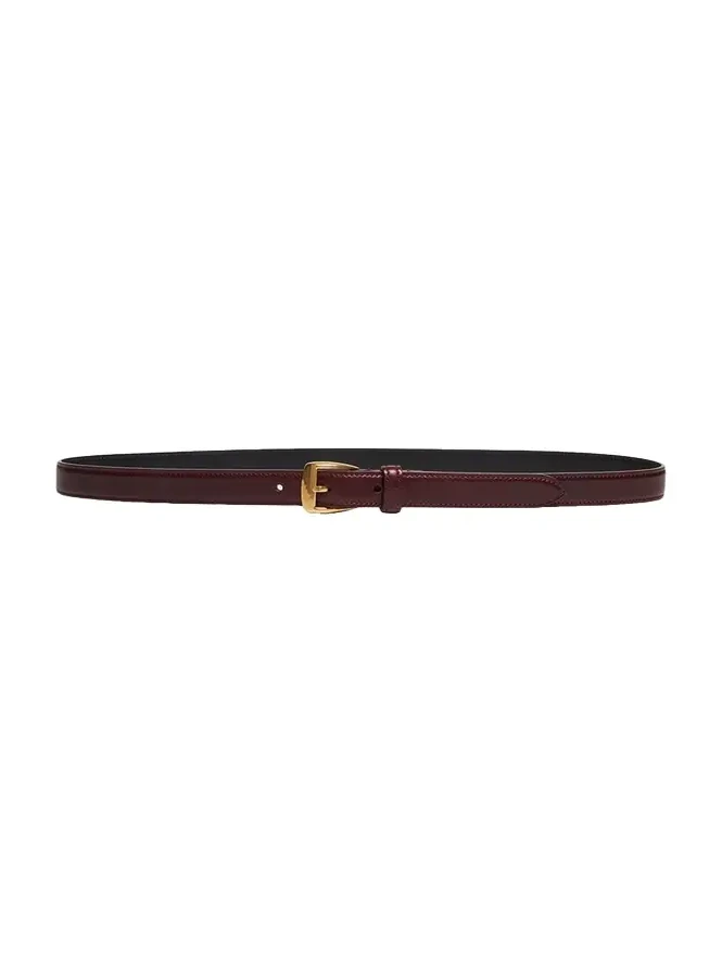 Saint Laurent Grained Leather Trapezoid Belt