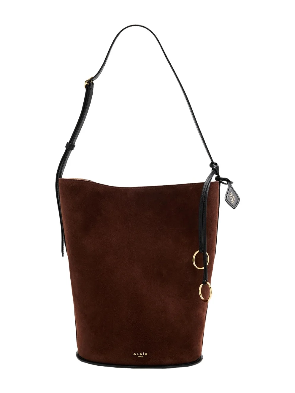 Small Smooth Suede & Leather Curved Bucket Bag Small Smooth Suede & Leather Curved Bucket Bag