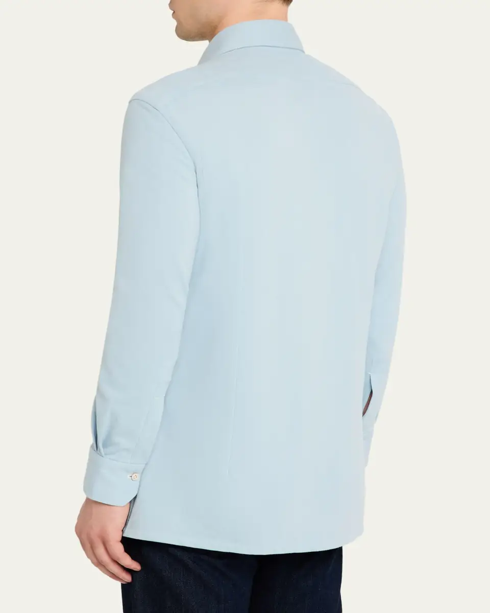 Kiton Men's Cotton Pique Nerano Button-Down Shirt | Thumbnail 3