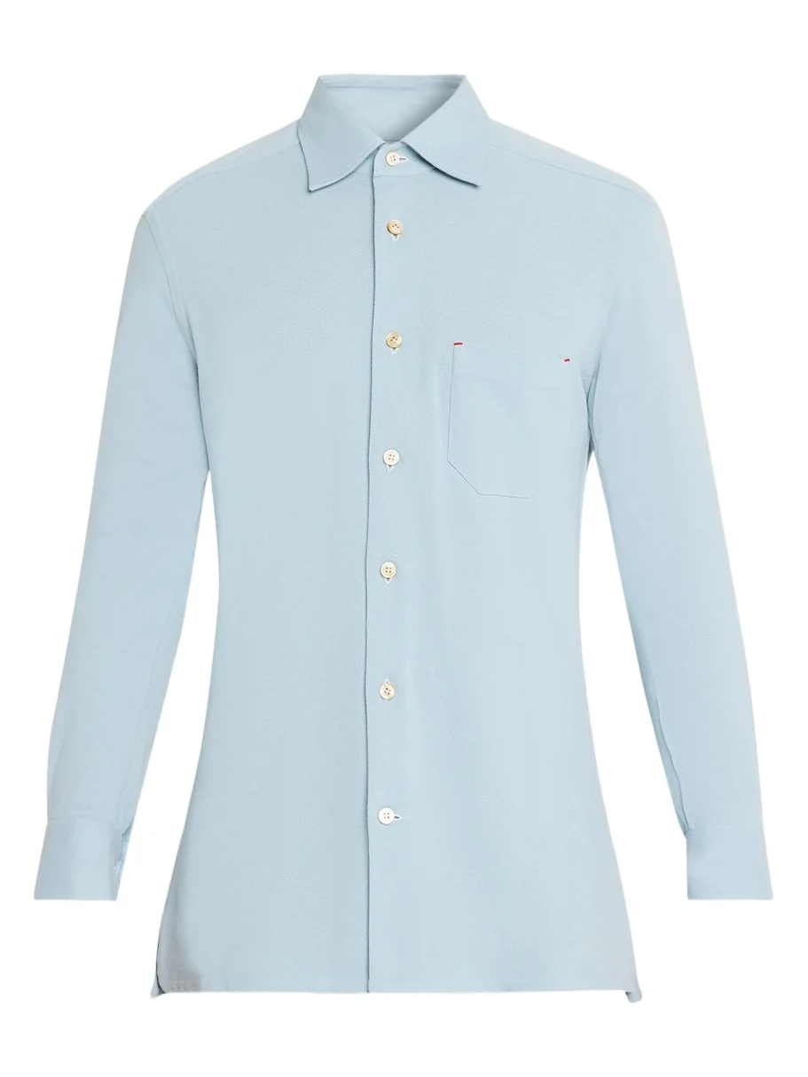 Kiton Men's Cotton Pique Nerano Button-Down Shirt