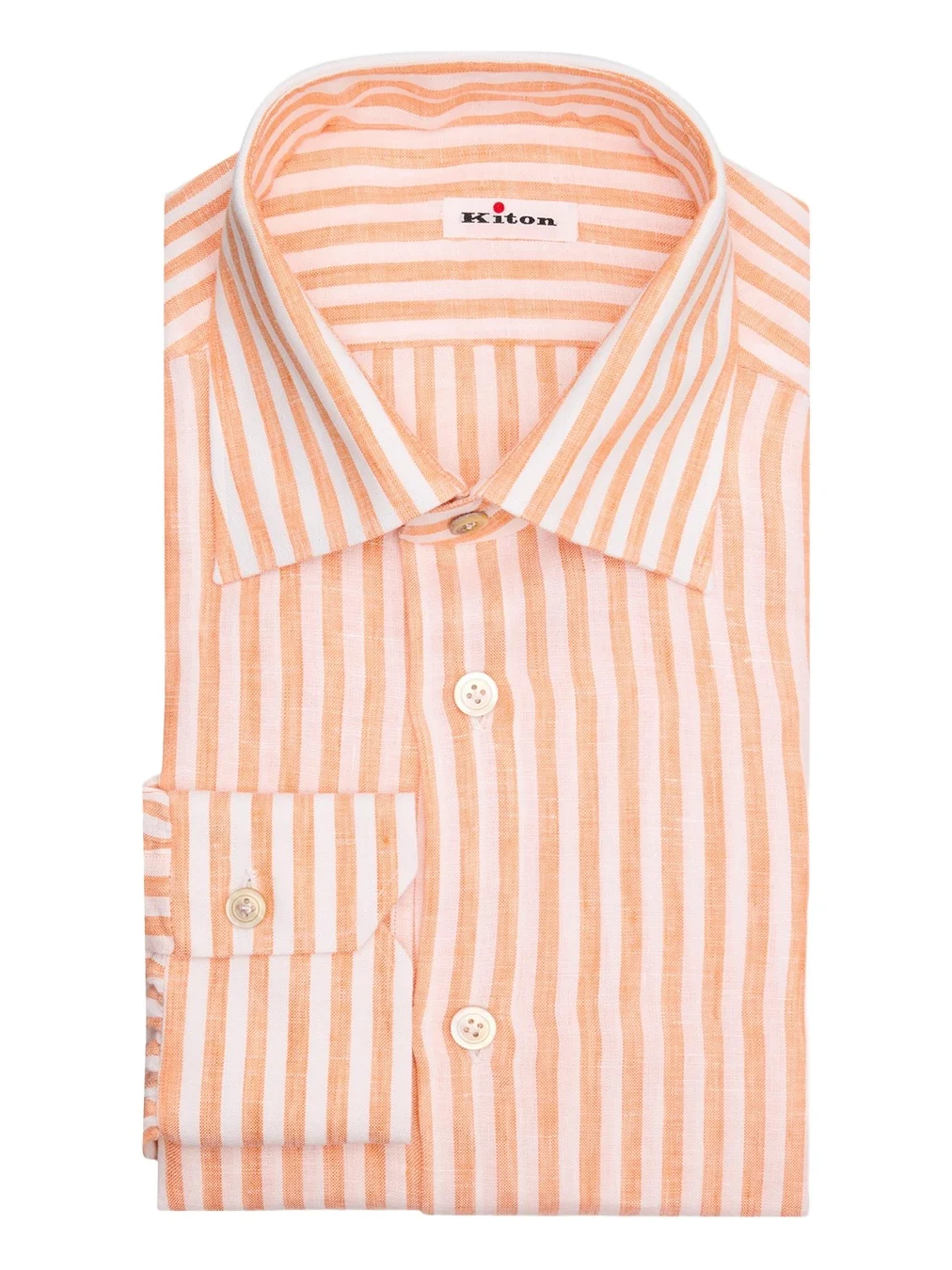 Kiton Men's Linen Candy Stripe Dress Shirt