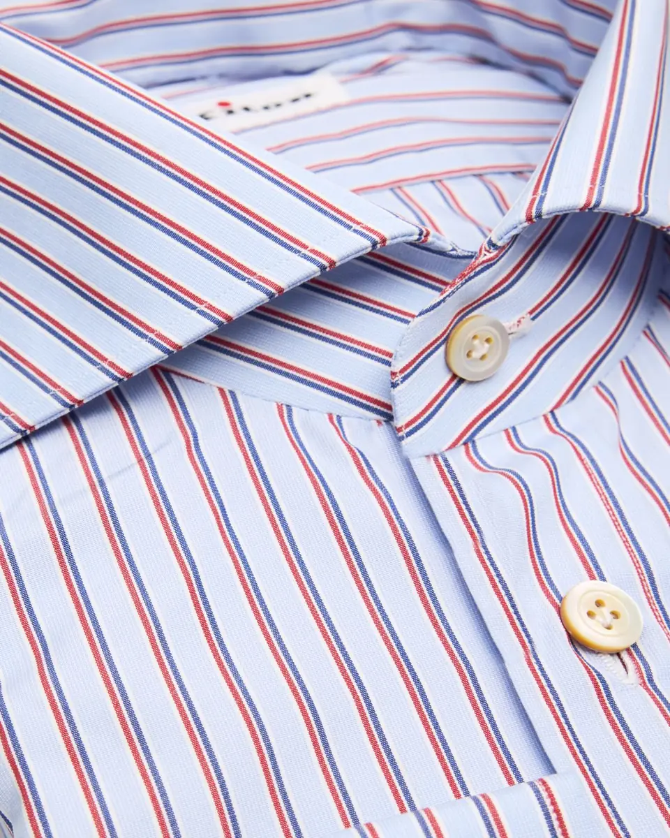 Kiton Men's Multi-Stripe Cotton Spread Collar Dress Shirt | Thumbnail 2 Kiton Men's Multi-Stripe Cotton Spread Collar Dress Shirt | Thumbnail 2