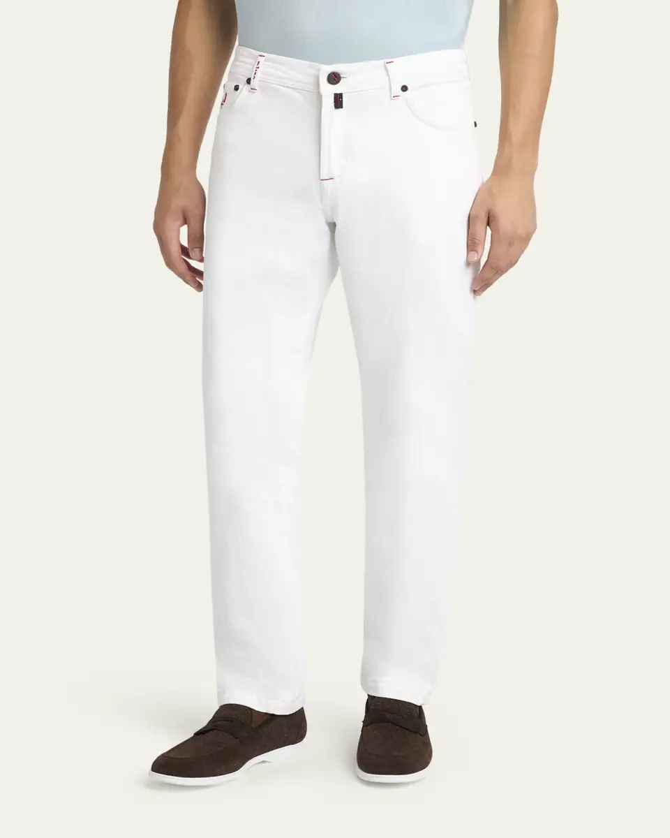 Kiton Men's Straight Leg Cotton-Stretch Five-Pocket Pants | Thumbnail 4 Kiton Men's Straight Leg Cotton-Stretch Five-Pocket Pants | Thumbnail 4