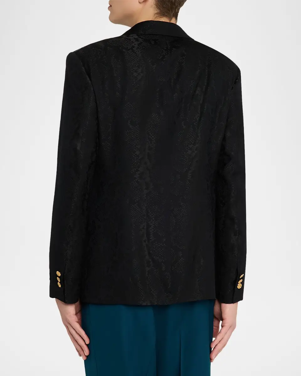 Versace Men's Python-Jacquard Wool-Blend Blazer | Thumbnail 7 Versace Men's Python-Jacquard Wool-Blend Blazer | Thumbnail 7