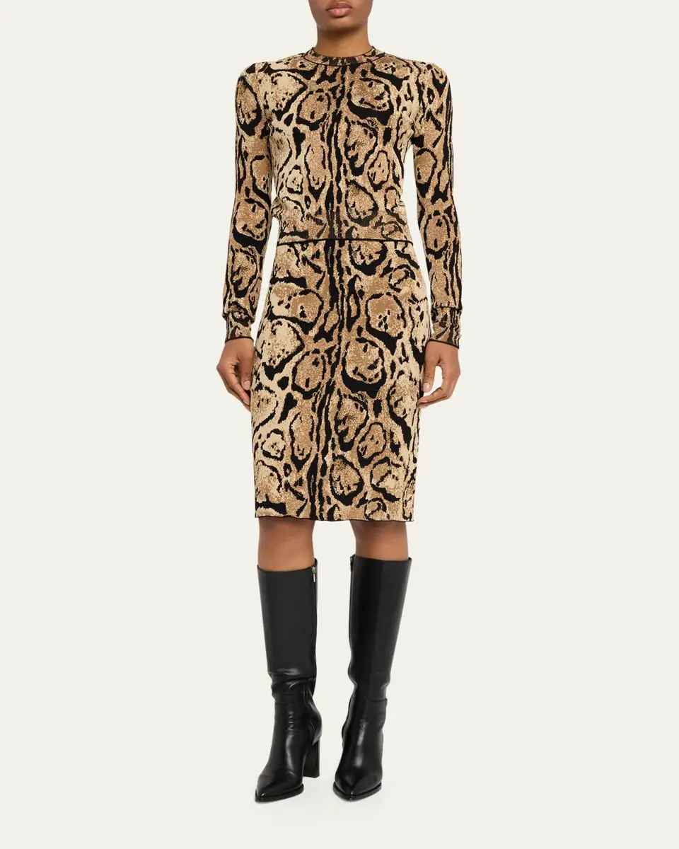 Stella McCartney Leopard Jacquard Knit Pencil Skirt | Thumbnail 2 Stella McCartney Leopard Jacquard Knit Pencil Skirt | Thumbnail 2