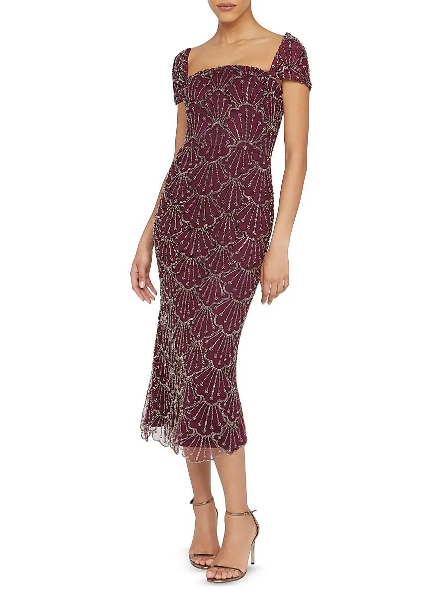 THEIA Women's Serena Beaded Cocktail Dress | Thumbnail 4 THEIA Women's Serena Beaded Cocktail Dress | Thumbnail 4