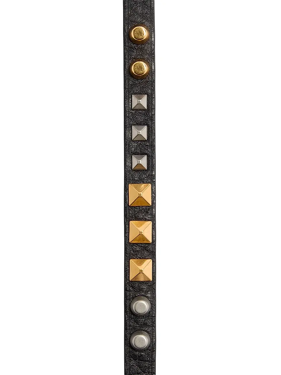 Valentino Men's Rockstud Bracelet in Grainy Calfskin with a Mix of Studs | Thumbnail 2 Valentino Men's Rockstud Bracelet in Grainy Calfskin with a Mix of Studs | Thumbnail 2