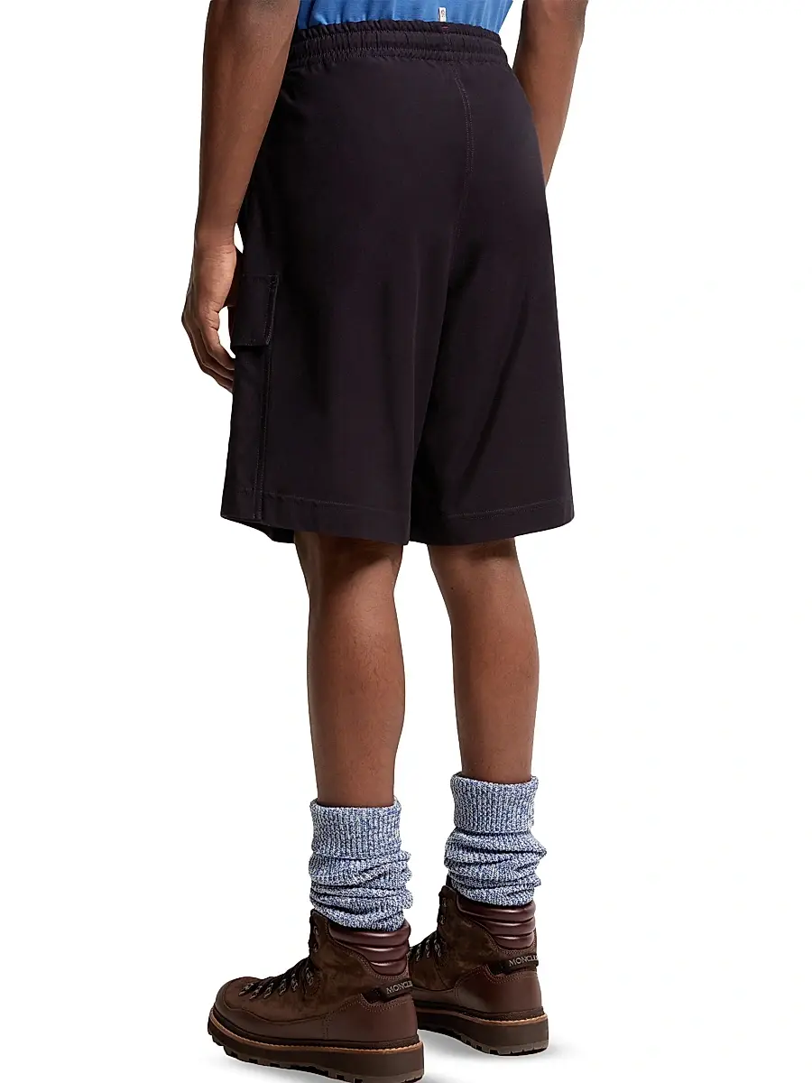 Moncler Grenoble Men's Shorts in Cotton Gabardine - Navy Blue | Thumbnail 3 Moncler Grenoble Men's Shorts in Cotton Gabardine - Navy Blue | Thumbnail 3