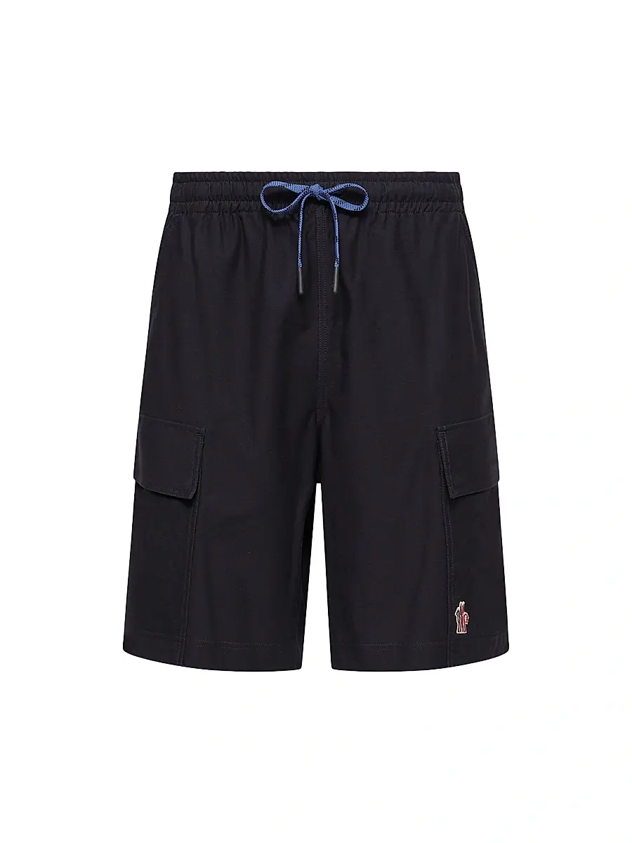 Men's Shorts in Cotton Gabardine - Navy Blue Men's Shorts in Cotton Gabardine - Navy Blue