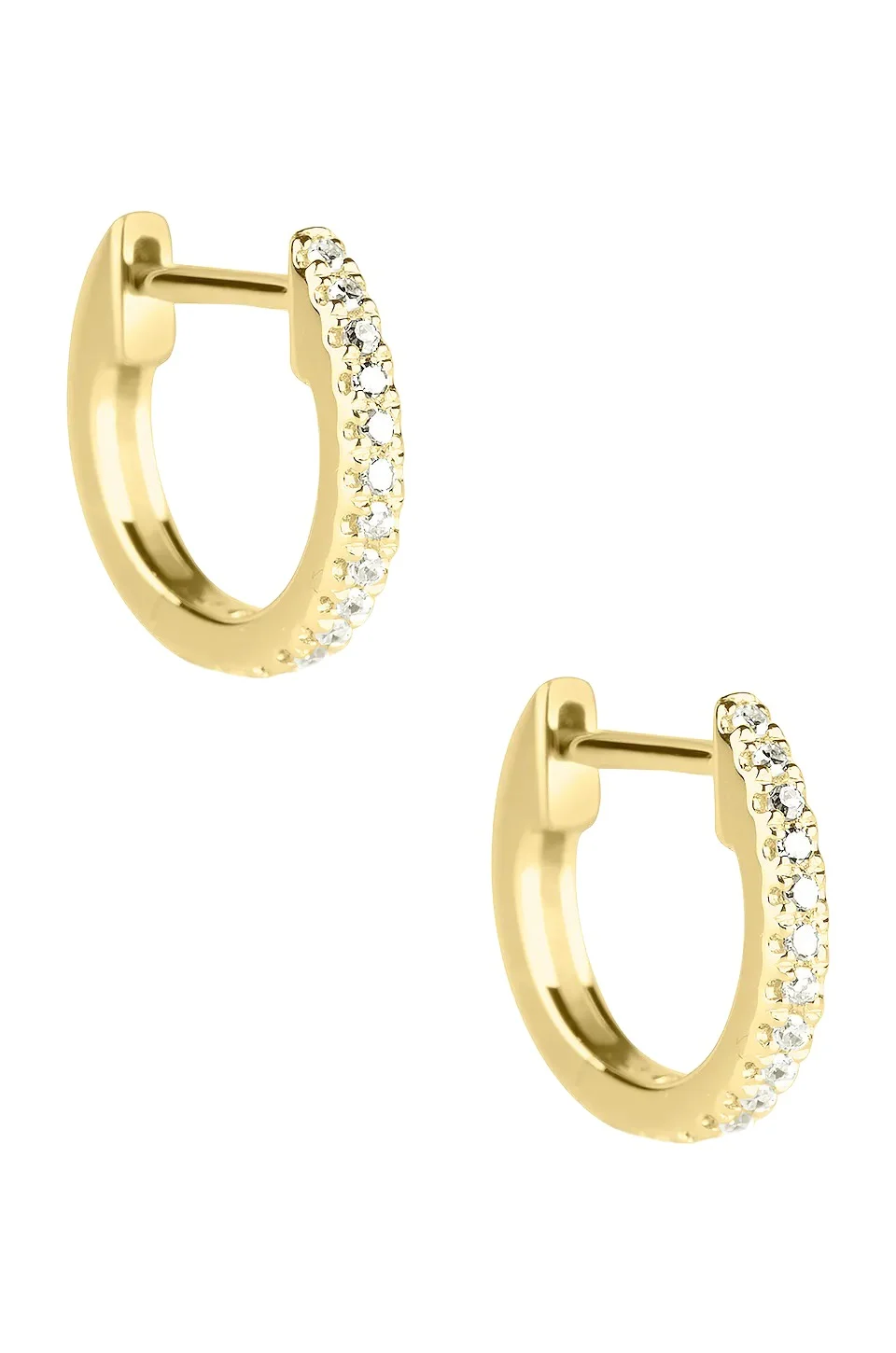 White Diamond Pave Huggie Earrings White Diamond Pave Huggie Earrings