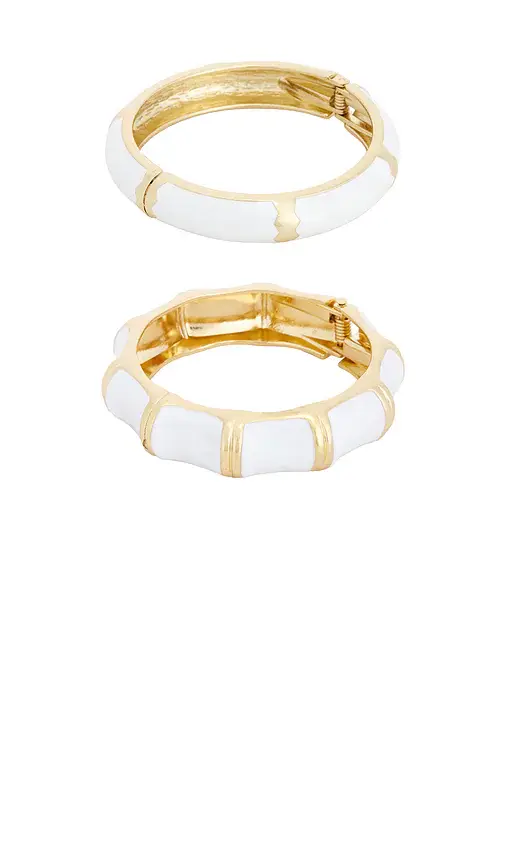 petit moments Enamel Stripe & Bamboo Set Of 2 cuff | Thumbnail 2 petit moments Enamel Stripe & Bamboo Set Of 2 cuff | Thumbnail 2