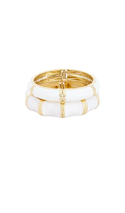 petit moments Enamel Stripe & Bamboo Set Of 2 cuff