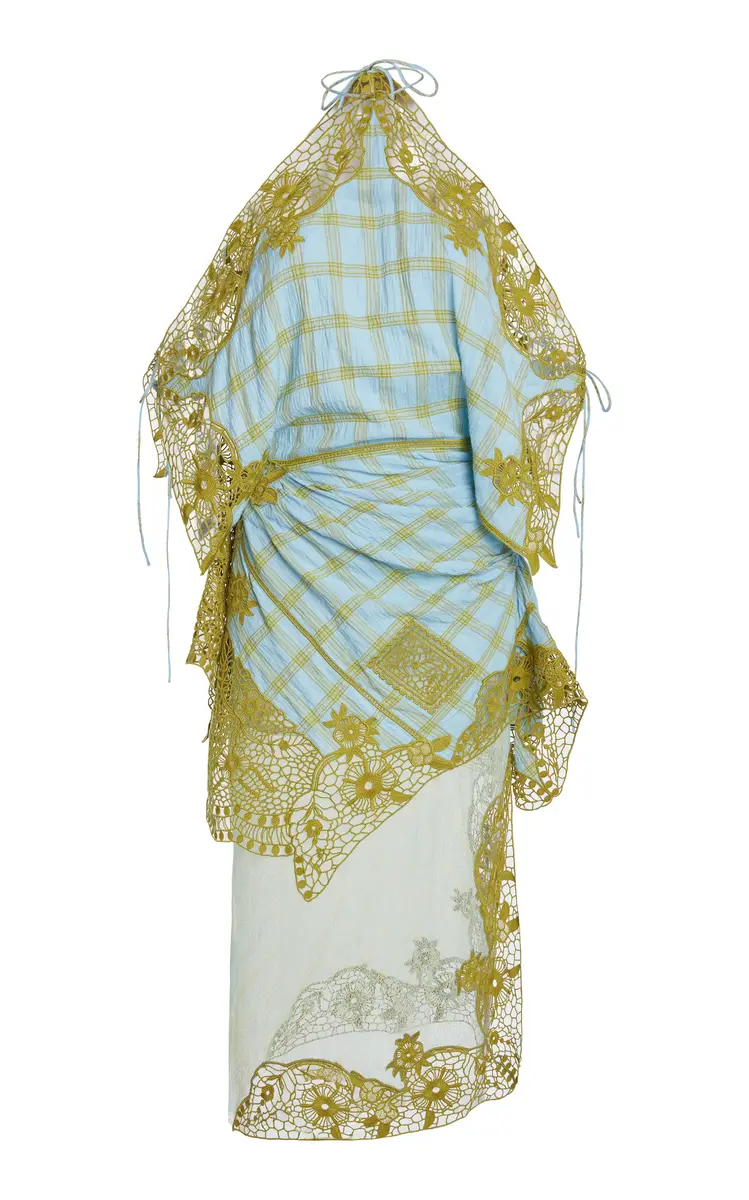 Christopher Esber Embroidered Handkerchief Envelope Cotton Dress