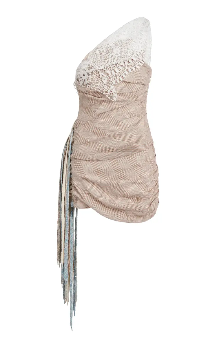 Christopher Esber Batiste Fringed Cotton-Blend Mini Dress
