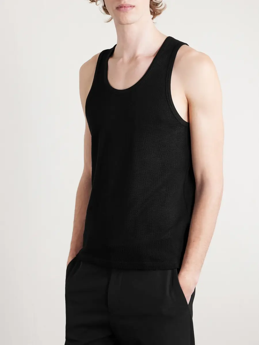 Tom Ford Open-Knit Cotton Tank Top - Men | Thumbnail 3 Tom Ford Open-Knit Cotton Tank Top - Men | Thumbnail 3