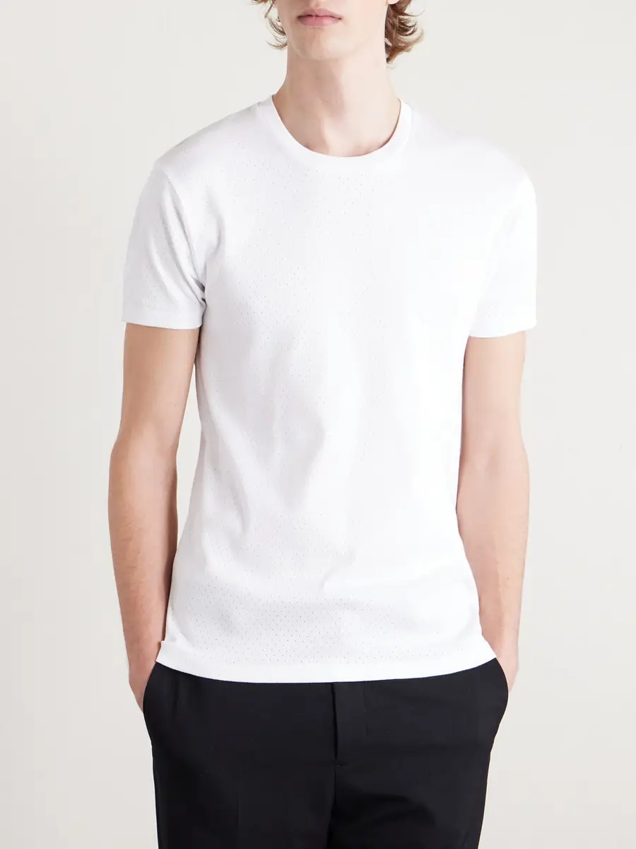 Tom Ford Pointelle-Knit Cotton T-Shirt - Men | Thumbnail 3
