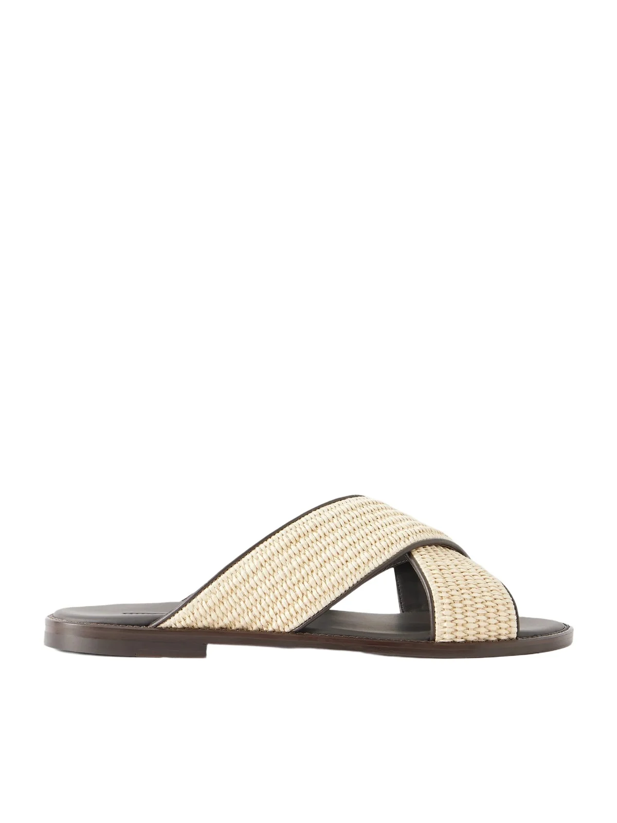Manolo Blahnik Otawi Woven Raffia and Leather Sandals - Men