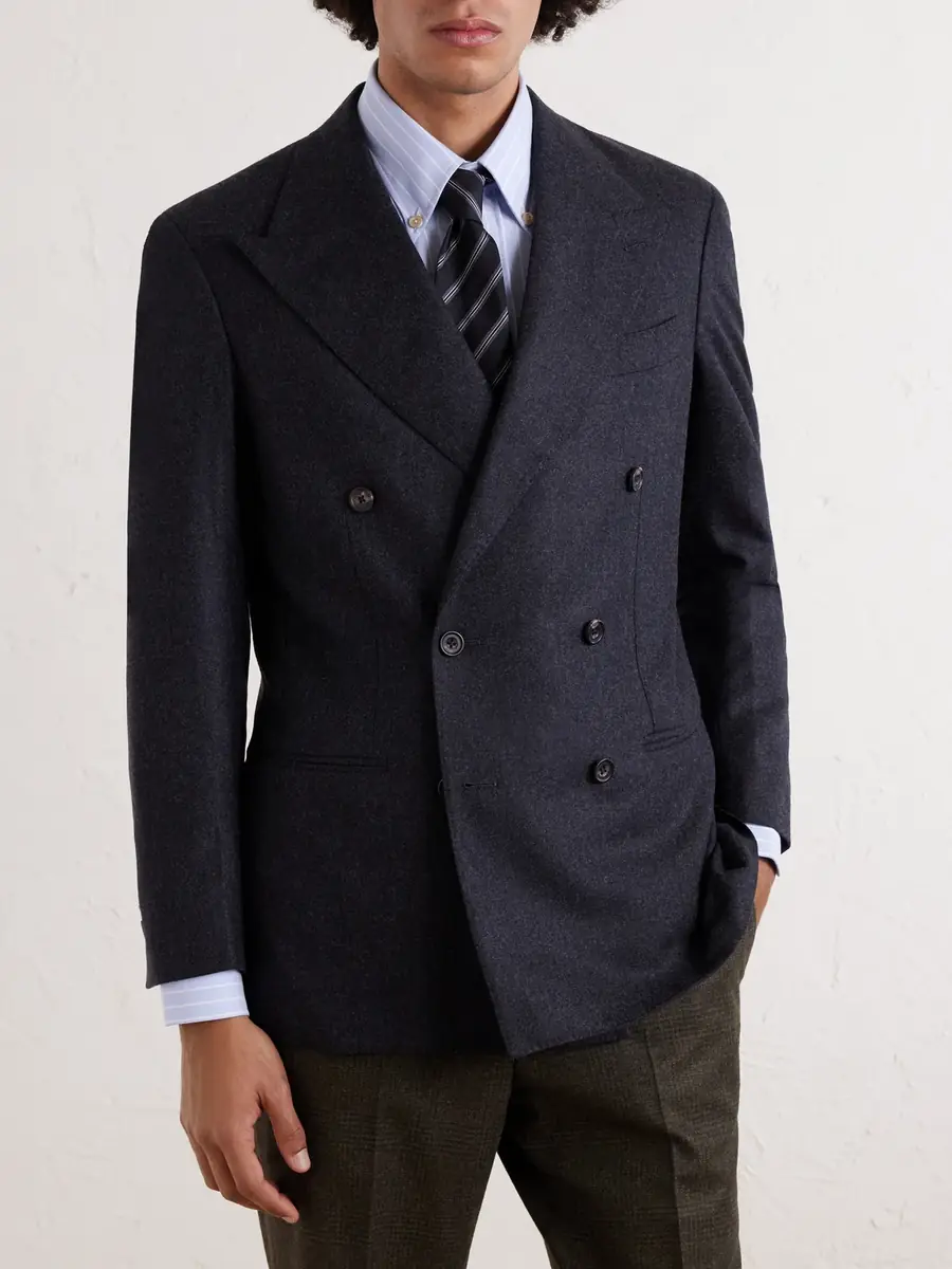 J. Mueser Waverly Double-Breasted Virgin Wool Suit Jacket - Men | Thumbnail 3