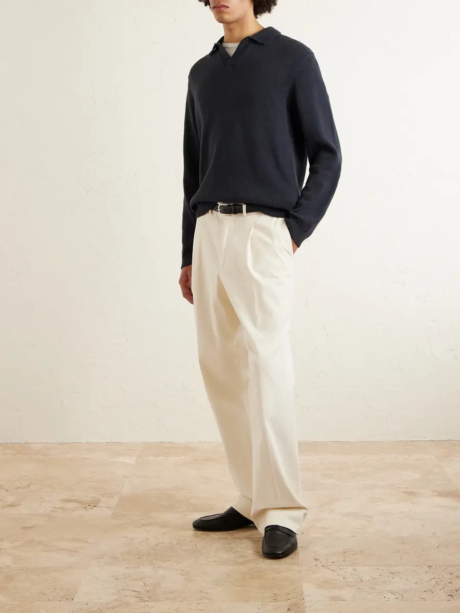 ELEVENTY Cotton and Silk-Blend Polo Sweater - Men | Thumbnail 2