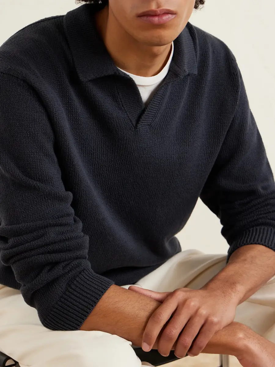 ELEVENTY Cotton and Silk-Blend Polo Sweater - Men | Thumbnail 5