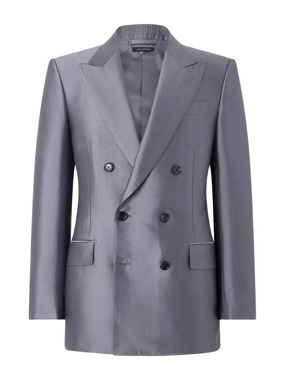 Double-Breasted Silk Blazer - Men Double-Breasted Silk Blazer - Men